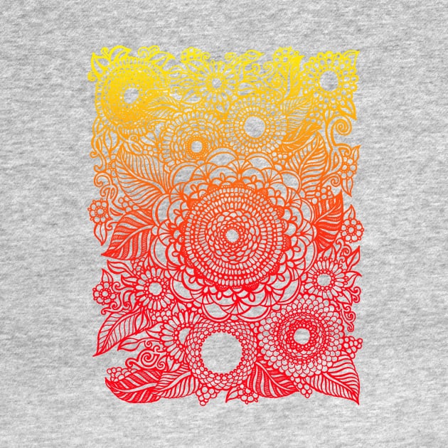 Mandala Flowers (Sunset Colors) by OfficeInk